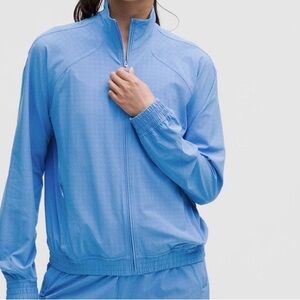 lululemon athletica Perforated Light Blue Bomber Jacket